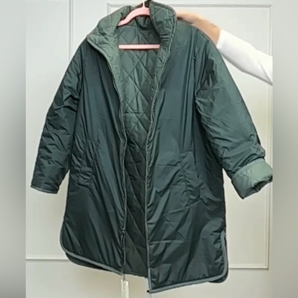 We ARE4 Quilted REVERSIBLE Utility Jacket - Green - Picture 9 of 10